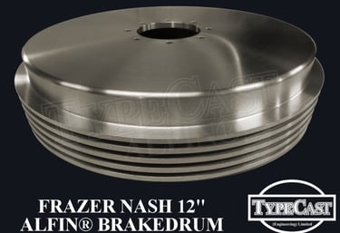 Typecast Frazer Nash 12" aluminium cast iron Alfin brake drum for vintage classic road and race cars