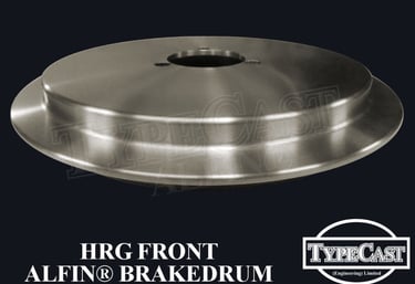 Typecast HRG front aluminium cast iron Alfin brake drum for vintage classic road and race cars