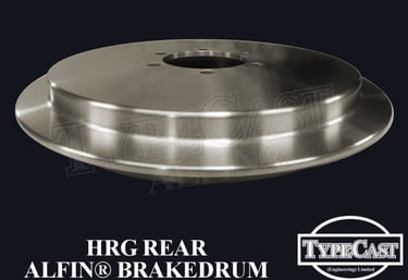 Typecast HRG rear aluminium cast iron Alfin brake drum for vintage classic road and race cars