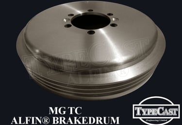 Typecast MG TA TB TC TD aluminium cast iron Alfin brake drum for vintage classic road and race cars
