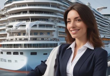 A modern workspace with a focus on technology. In the foreground, there is a black laptop with a distinctive logo placed on a table beside a smartphone propped on a stand. A man is sitting in the background, also using a similar laptop. The setting is minimalistic with a combination of white furniture and a textured brick wall.