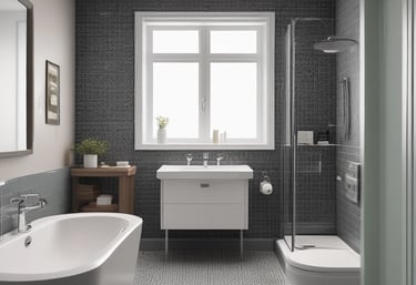 a man riding a skateboard down a street next to tall buildings