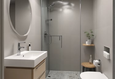 A residential construction site features several houses in various stages of development. The house in the foreground is partially built, with its structure framed and covered in yellow Tyvek sheathing. Other houses in the background appear more complete, displaying dark blue and mustard yellow siding. A yellow temporary fence runs along the edge of the site, and construction materials are scattered across the ground. A cloudy sky looms overhead, contributing to a subdued atmosphere.