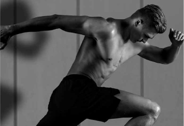 a man in black and white photo of a man in a black and white photo