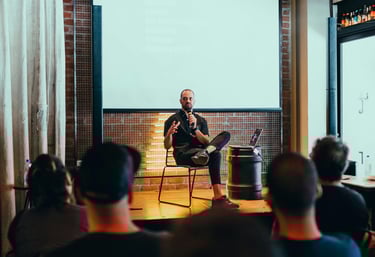 Versatile spaces for meetings,Professional speaker hosting a corporate seminar at EVO Space & Studio