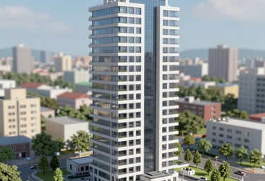 A skilled construction team collaborating on-site with modern machinery and blueprints under a clear sky.