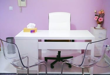 a desk with a chair and a desk with a chair