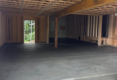 custom garage pour for new residential home build