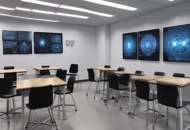A close-up of semiconductor components being tested in a laboratory environment.