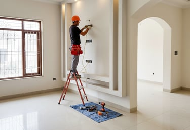 a electrician working in a house