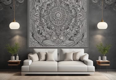 A modern modular kitchen setup with sleek cabinets and warm lighting.