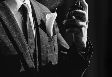 Gentleman applying a fragrance