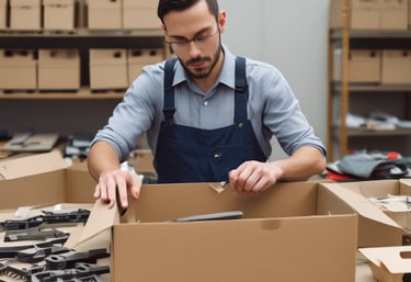 A spacious warehouse with neatly stacked pallets and organized inventory shelves.