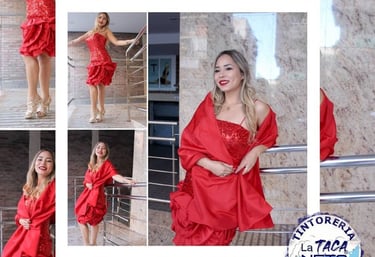 An image of a party dress, red, beautiful and full of bright