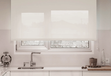 An image of a clean, white blind 