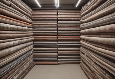 A room full of rugs and carpets