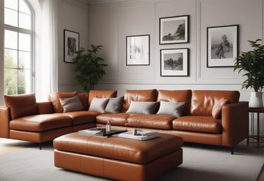 A cleaned sofa with leather