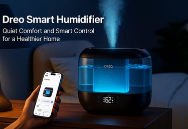 Dreo Smart Humidifier for bedroom with top-fill 4L tank and nightlight