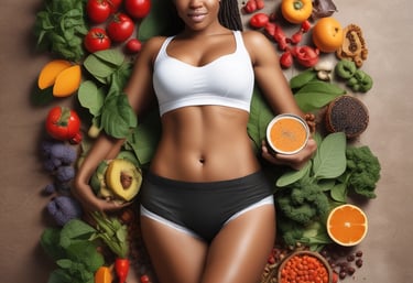 A partial view of a human body in a reclining position, partially covered by a vibrant red fabric. The lighting creates a dramatic contrast, highlighting the curves and contours of the body against a dark background.