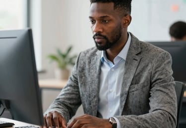 closeup photo of turned-on blue and white laptop computer