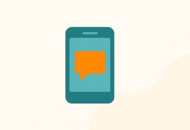 a phone with a speech bubble in the middle