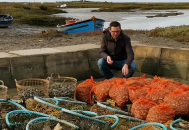 Freshly landed seafood