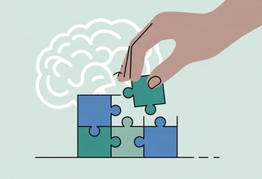 a person's hand is placing a puzzle piece of puzzle pieces