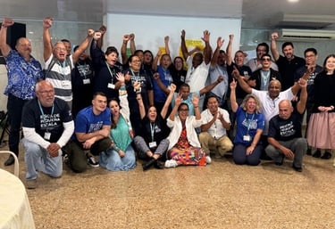 a group of people raise their hands to demonstrate their enthusiasm