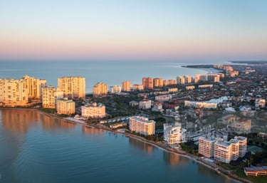 cityscape of Gulf of Mexico and Marco Island, florida