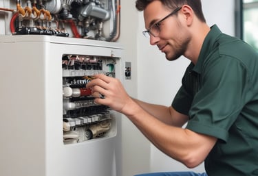Two large, pink Dynatemp gas cylinders stand side by side in front of a white metal wall. The cylinders display branding and text information in black, including details such as 'Dynatemp 410A.' Their tops are slightly open with visible valves.