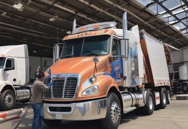 a man standing in front of a truck