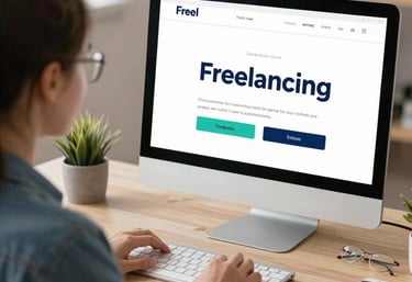 A computer screen displays a web browser with several tabs open. The browser window shows the website 'remotar.com.br', focusing on job opportunities. The interface includes standard browser elements like back and forward arrows, a refresh button, and navigation tabs.