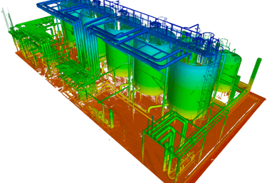Imagen de nube de puntos capturada mediante escáner láser 3D
