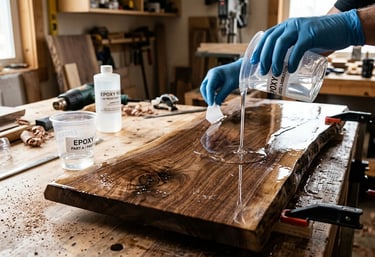 Epoxy adhesive for wood, glass, metal and lamination