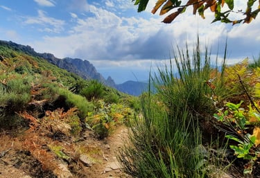 Chemin de randonnee depuis douch en direction du hameau d'Héric
