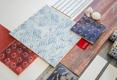 a collection of decorative tile and tile flooring