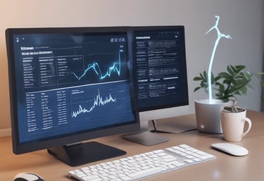 A close-up of hands typing on a keyboard with a glowing monitor in the background.