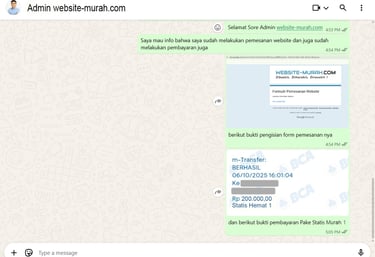 konfirmasi pembayaran berlangganan website murah