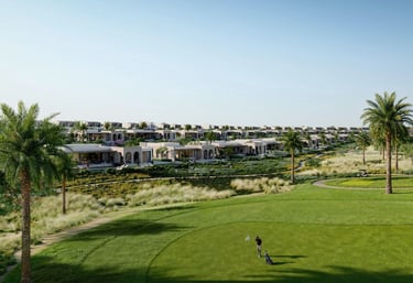 A luxurious multi-story residential building with a waterfront location, surrounded by palm trees an