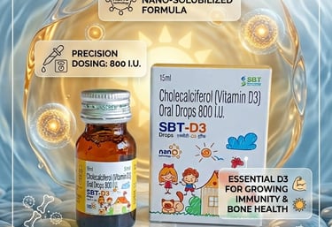 Cholecalciferol nano technology drops for bone health SBT-D3
