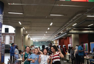 Pointing at lao flag on the top!