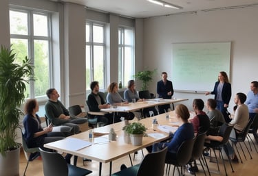 Formation en groupe sur la qualité de la relation, interactivité entre les participants, mises en situation et cas concrets