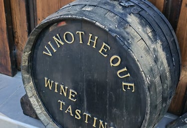 a wine barrel from dourakis winemaker