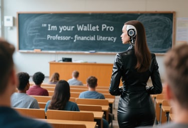 a female college professor teaching financial literacy