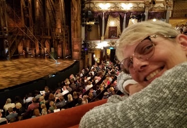 Lady Michelle gets ready to see Hamilton at the Victoria Palace Theatre in London, England