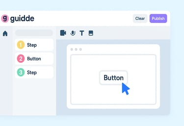 Guidde user interface and dashboard layout