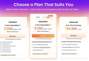 FocSee Pricing comparison table