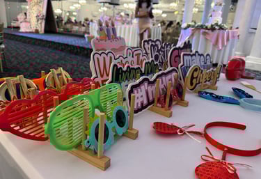 Table of photo booth props