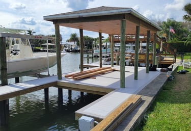 Boat slip turned into relaxing waterfront outdoor space
