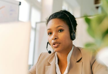 woman answering the telephone